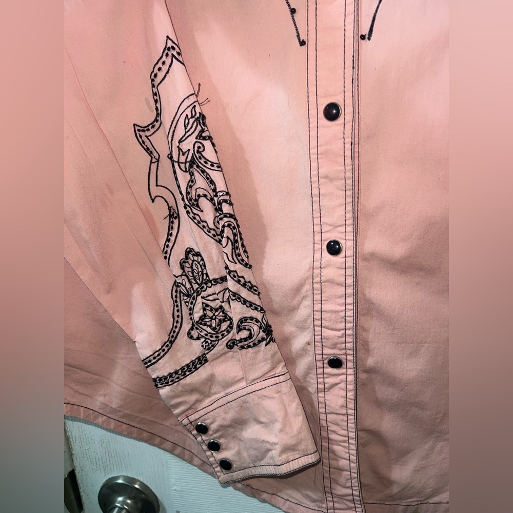 Pink Beaded Women’s Cowgirl Western Shirt Pink Pony Club - Picture 2 of 8